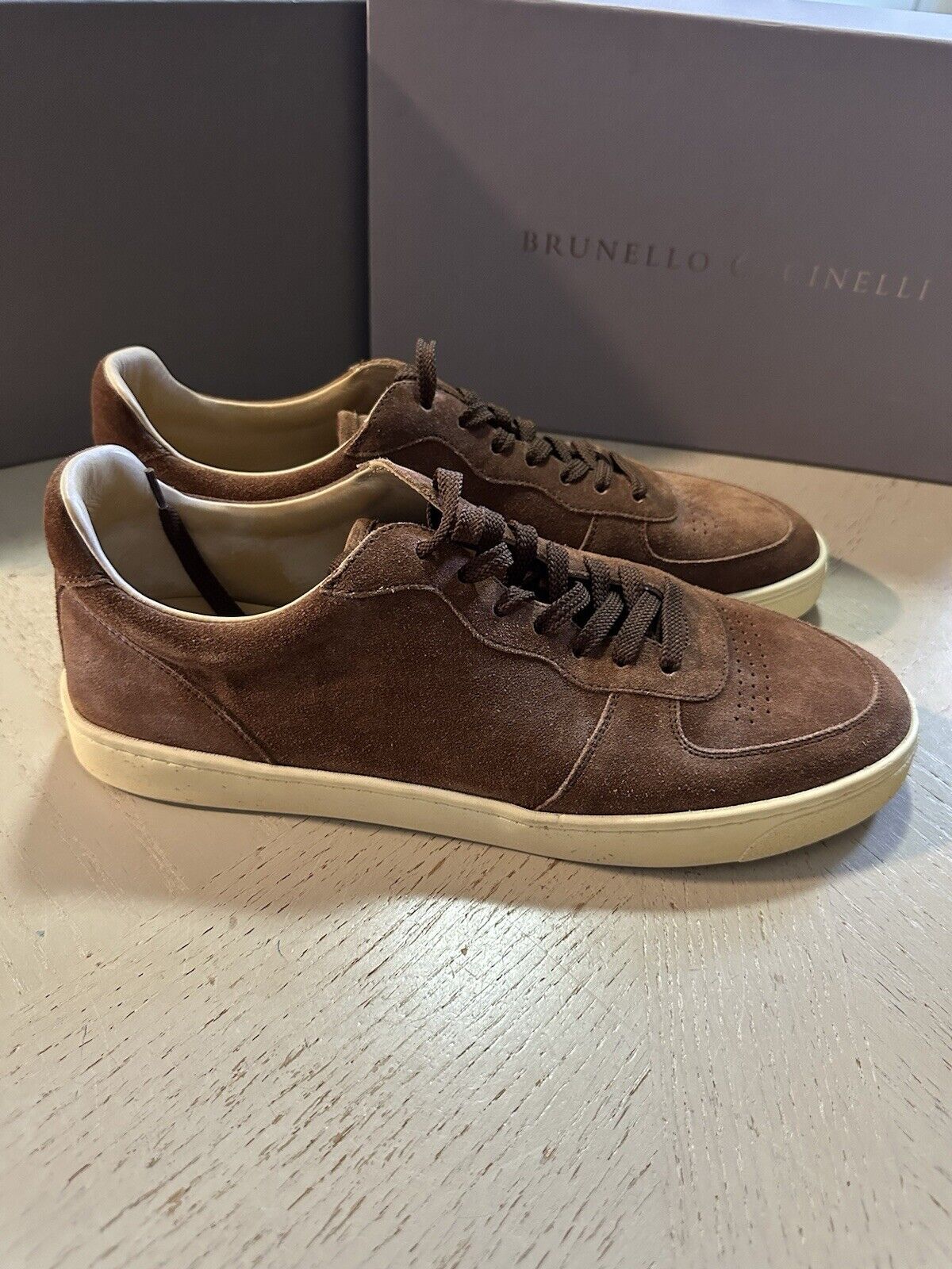 Brunello Cucinelli Men Suede Sneakers Shoes Dark Brown 11 US/44 Eu New $950