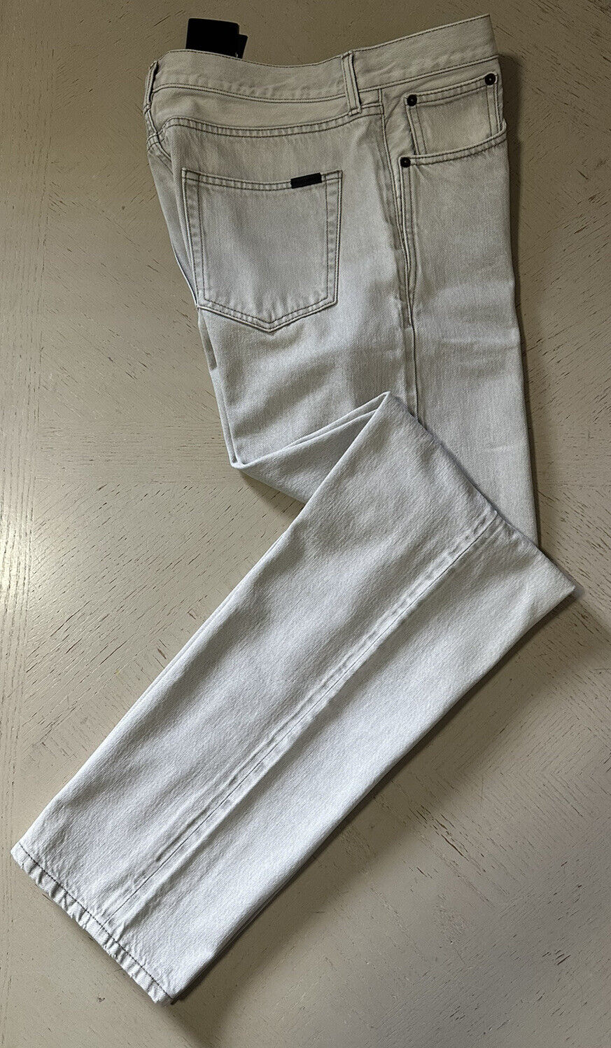 NWT $850 Saint Laurent Men Gray super bleach Gray/White Jeans 33 US/Measur 34