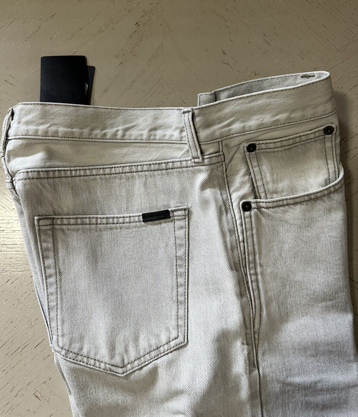 NWT $850 Saint Laurent Men Gray super bleach Gray/White Jeans 33 US/Measur 34