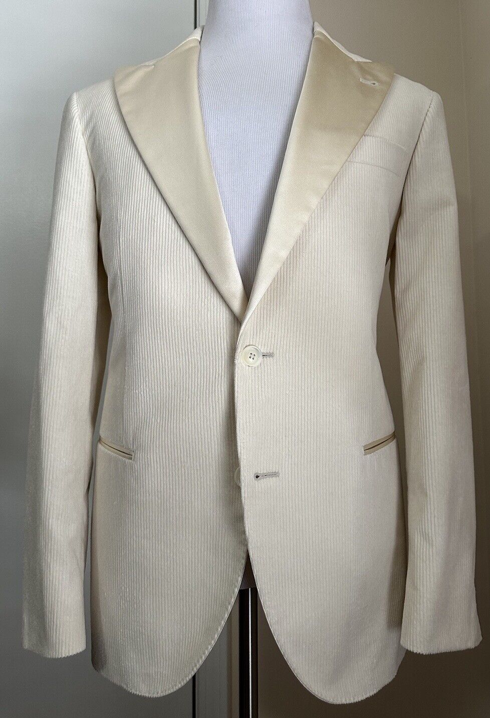 Brunello Cucinelli Men’s Corduroy Blazer Off White 42R US ( 52R Eu ) New $4995