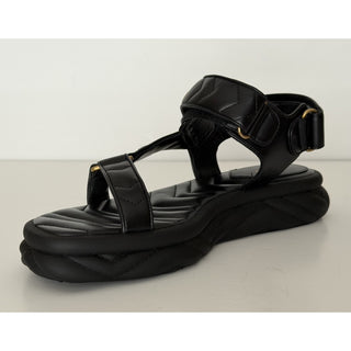 Gucci GG Quilted Open Toe Women’s Black Leather Sandals 10 US (40 Eu) 776936 NIB