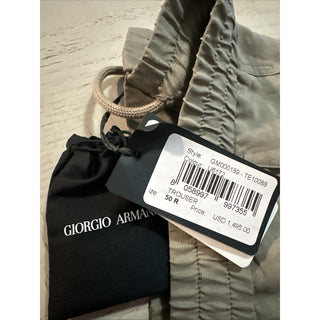 NWT $1495 Giorgio Armani Men Drawstring Pants gray-beige 34 US/50 Eu Italy