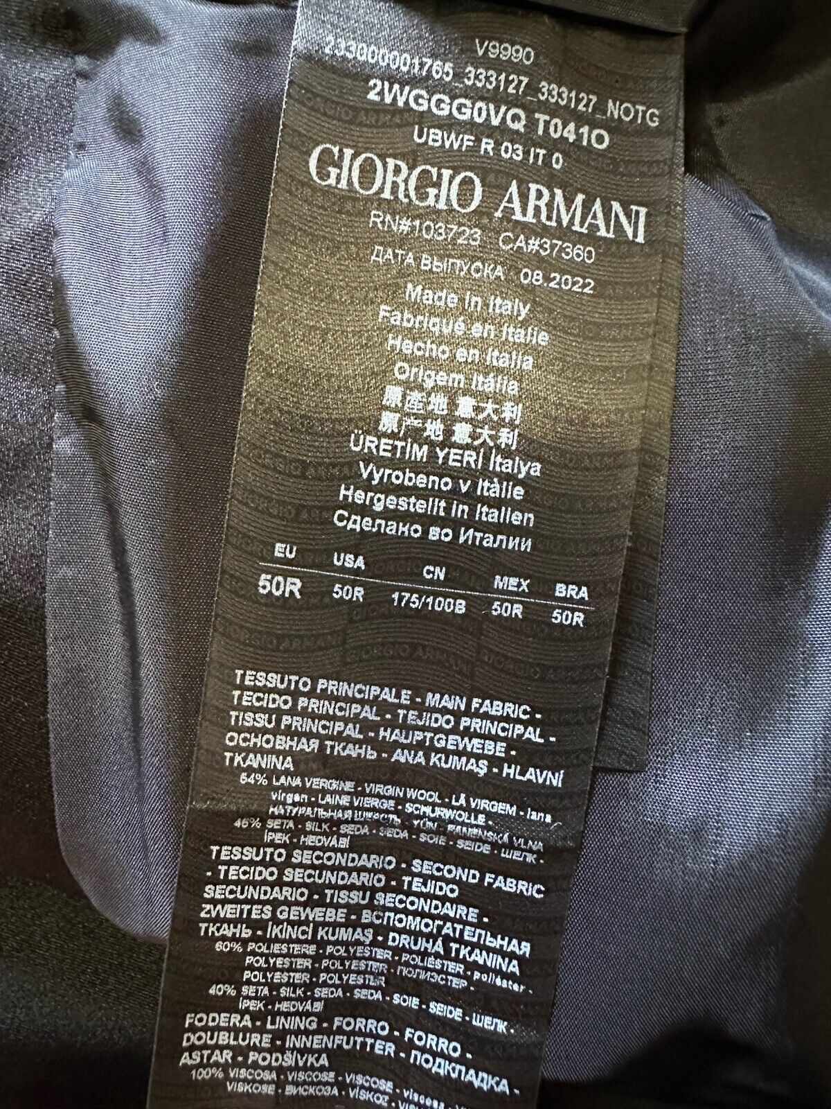 Giorgio Armani Men Tuxedo Sport Coat  Blazer Navy 40R US/50R Eu NWT $2895