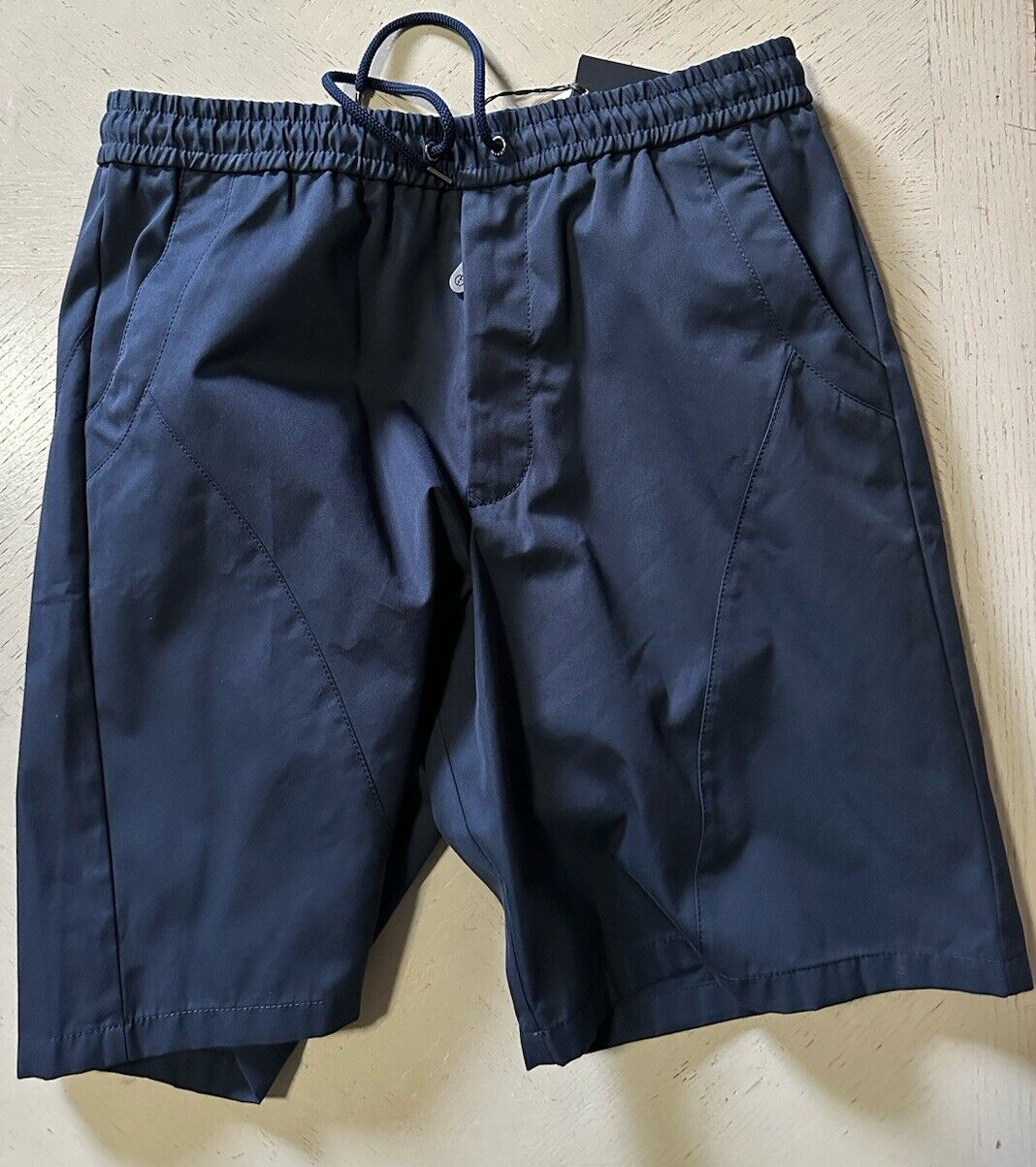 NWT $1045 Giorgio Armani Men Drawstring Bermuda Short Pants Navy 34 US/50 Eu