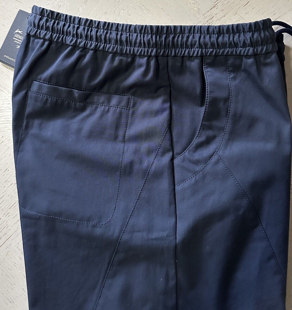 NWT $1045 Giorgio Armani Men Drawstring Bermuda Short Pants Navy 34 US/50 Eu