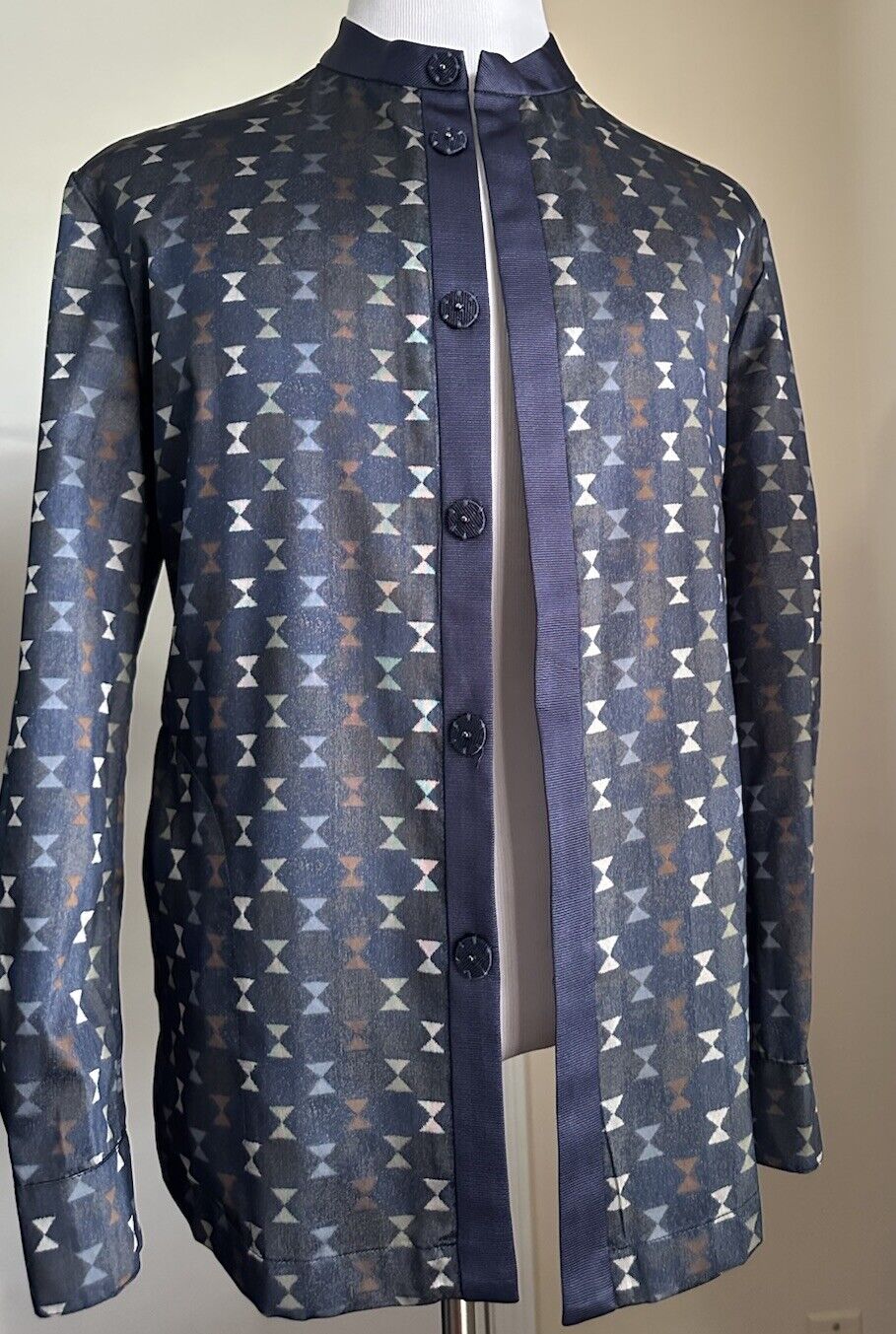 NWT $2595 Giorgio Armani Men Jacket Shirt Blue/Multi 42 US/52 Eu Italy