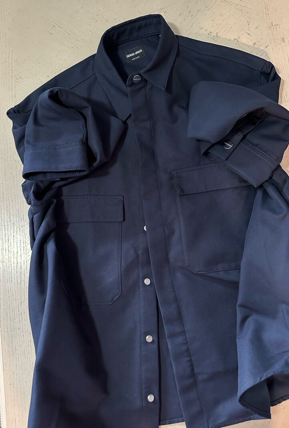 Giorgio Armani Men Oversized Jacket Shirt Navy 44 US/54 Eu Italy NWT $1295