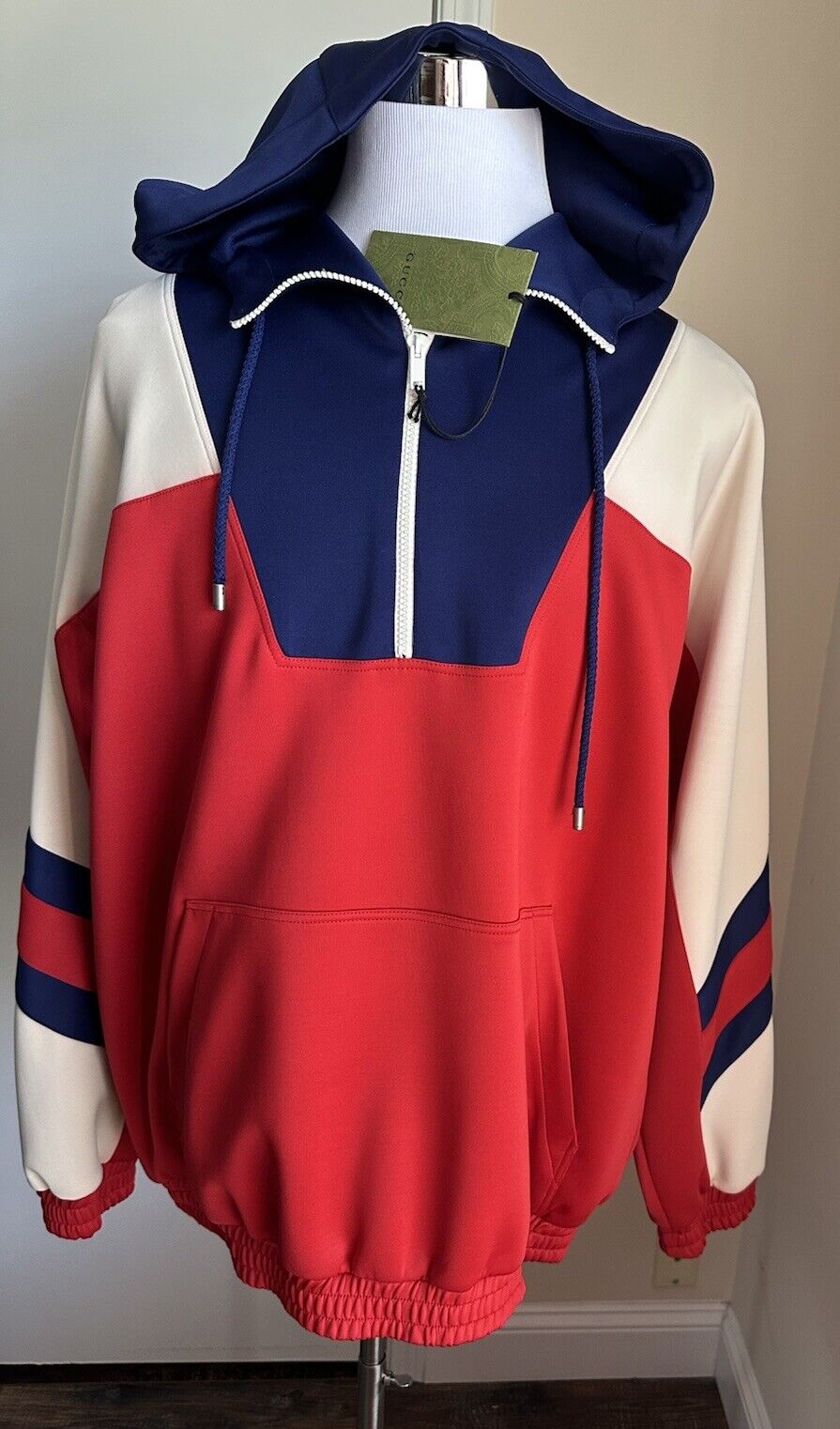 Gucci Men's Hodge Track Jacket Red/blue/White Size XL NWT $2300