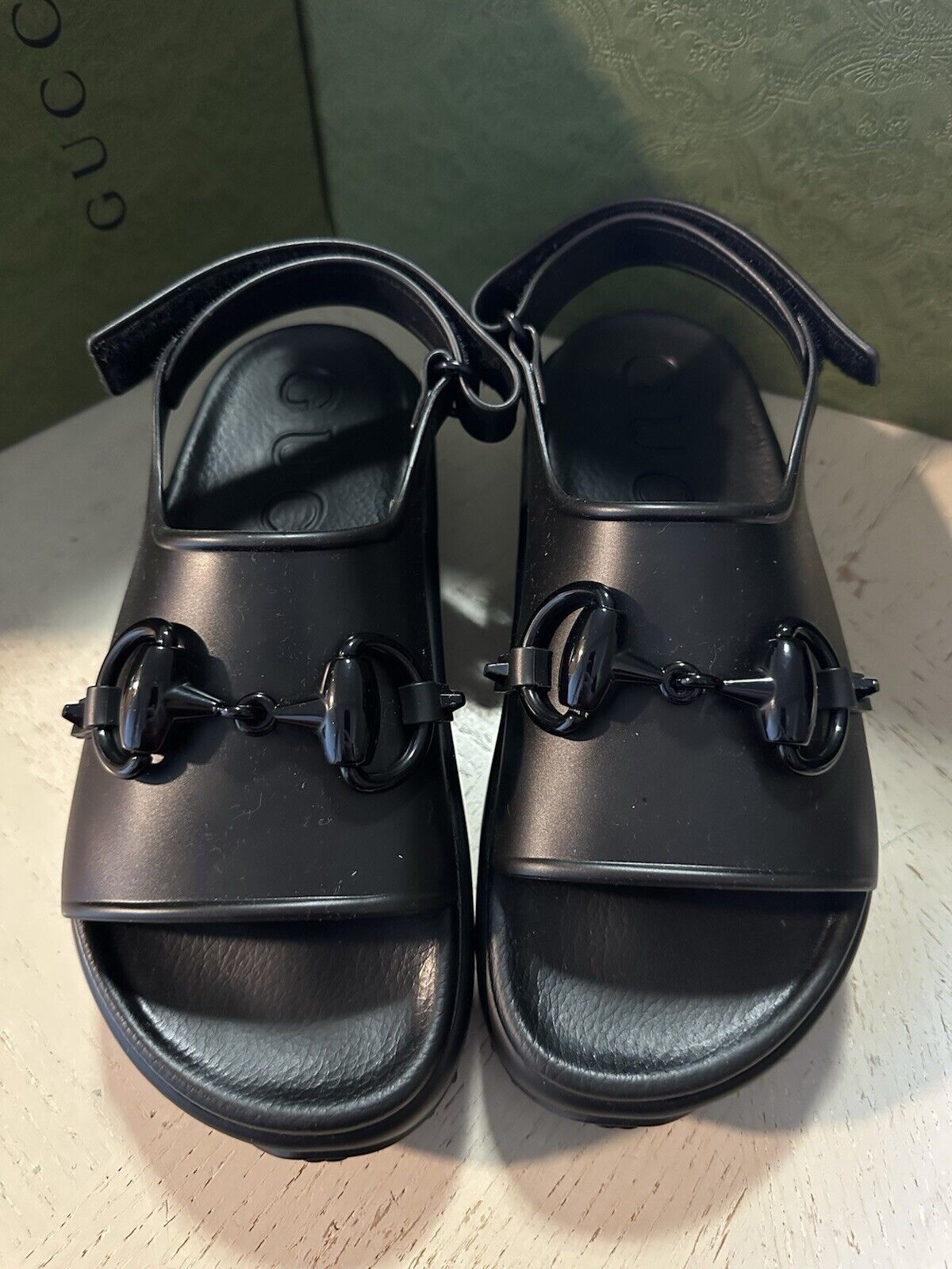 Gucci Women Soft Rubber Sandal Black 8 US/38 Eu New 742435