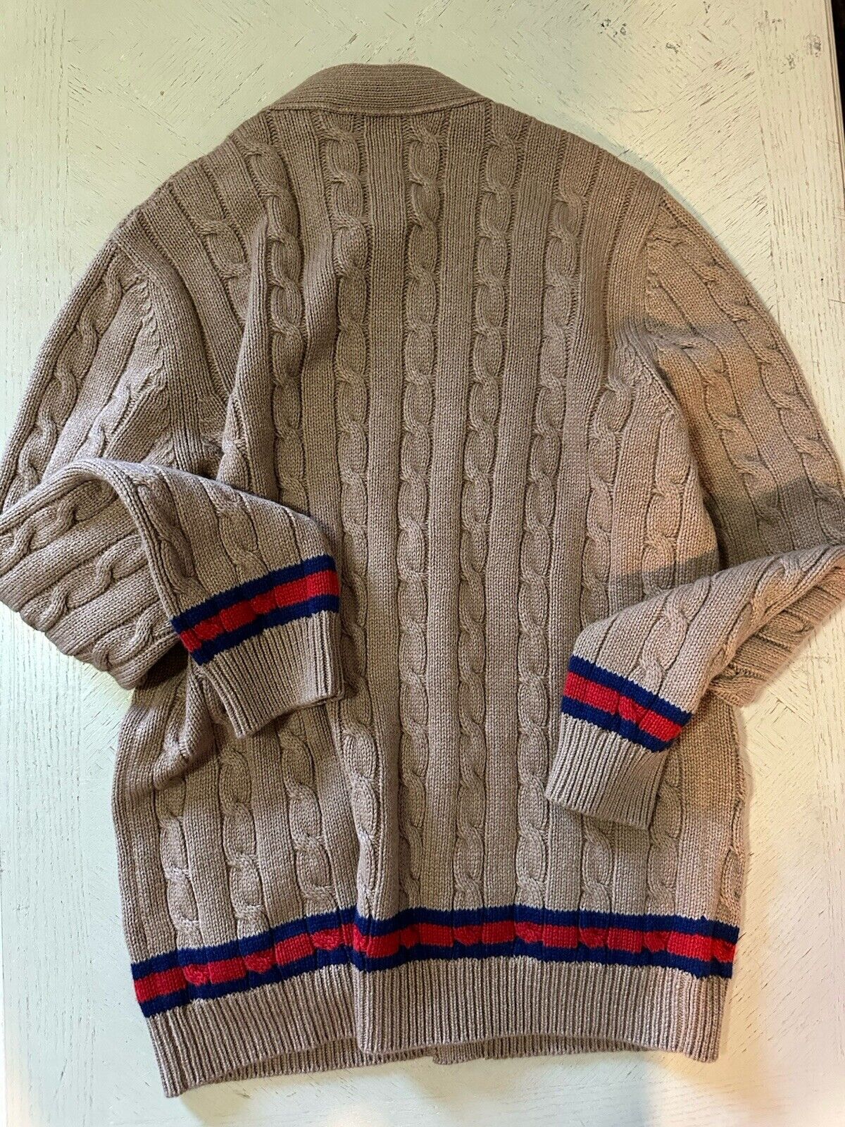 Gucci Men’s Cashmere Cardigan Sweater Camel/MC Size M New $2200