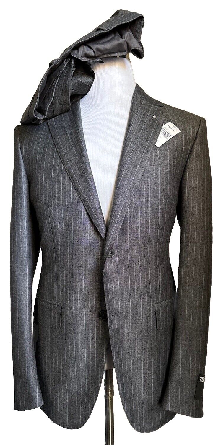 ZEGNA Trofeo Men’s Wool Striped Suit Gray 40R US/50R Eu New $3990