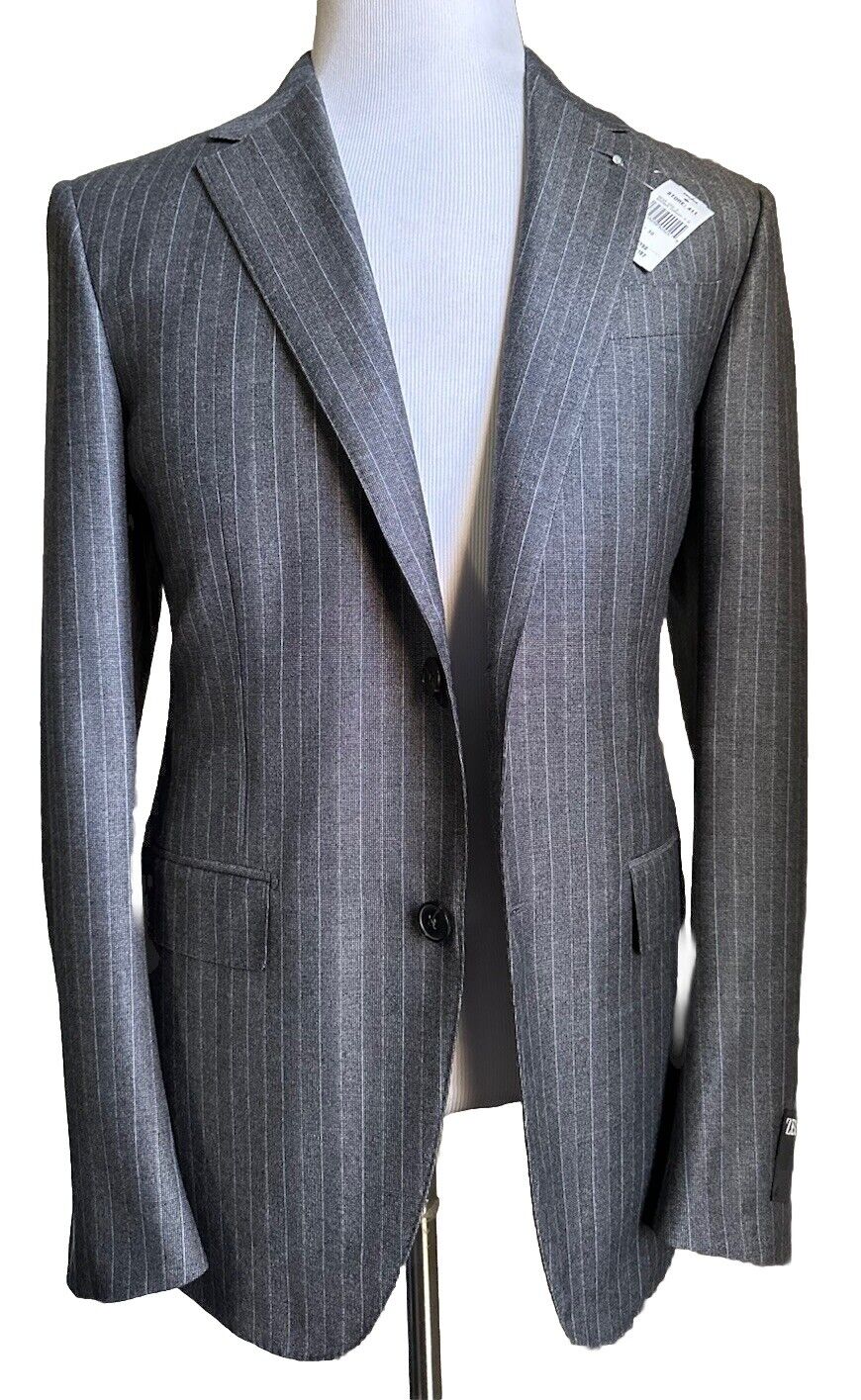 ZEGNA Trofeo Men’s Wool Striped Suit Gray 40R US/50R Eu New $3990