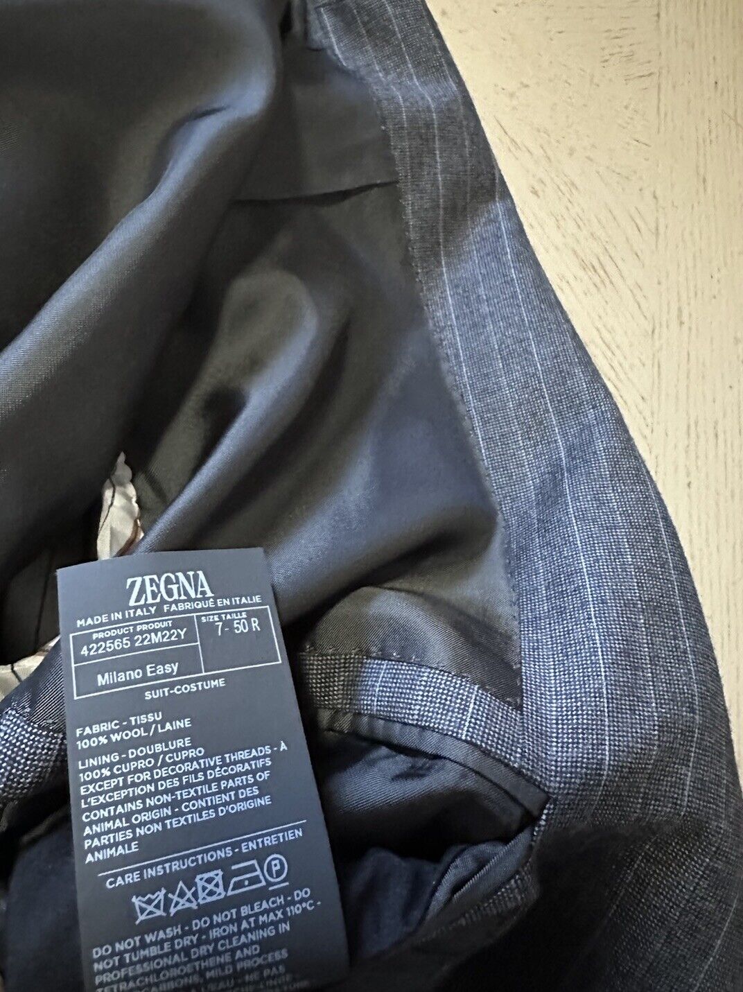 ZEGNA Trofeo Men’s Wool Striped Suit Gray 40R US/50R Eu New $3990