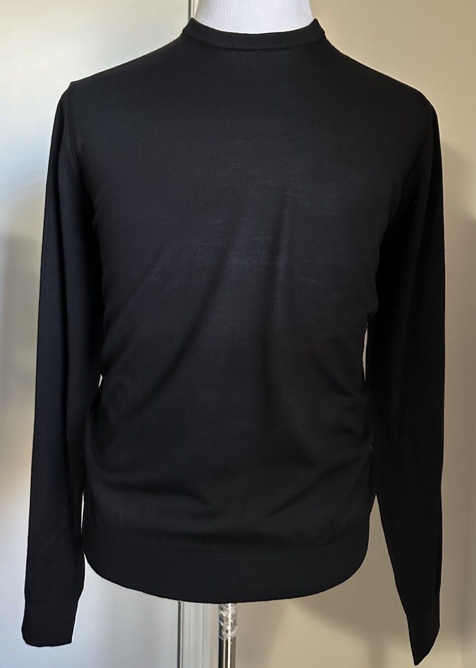 ZZEGNA Men Crewneck Wool Sweater Black Size M New $590