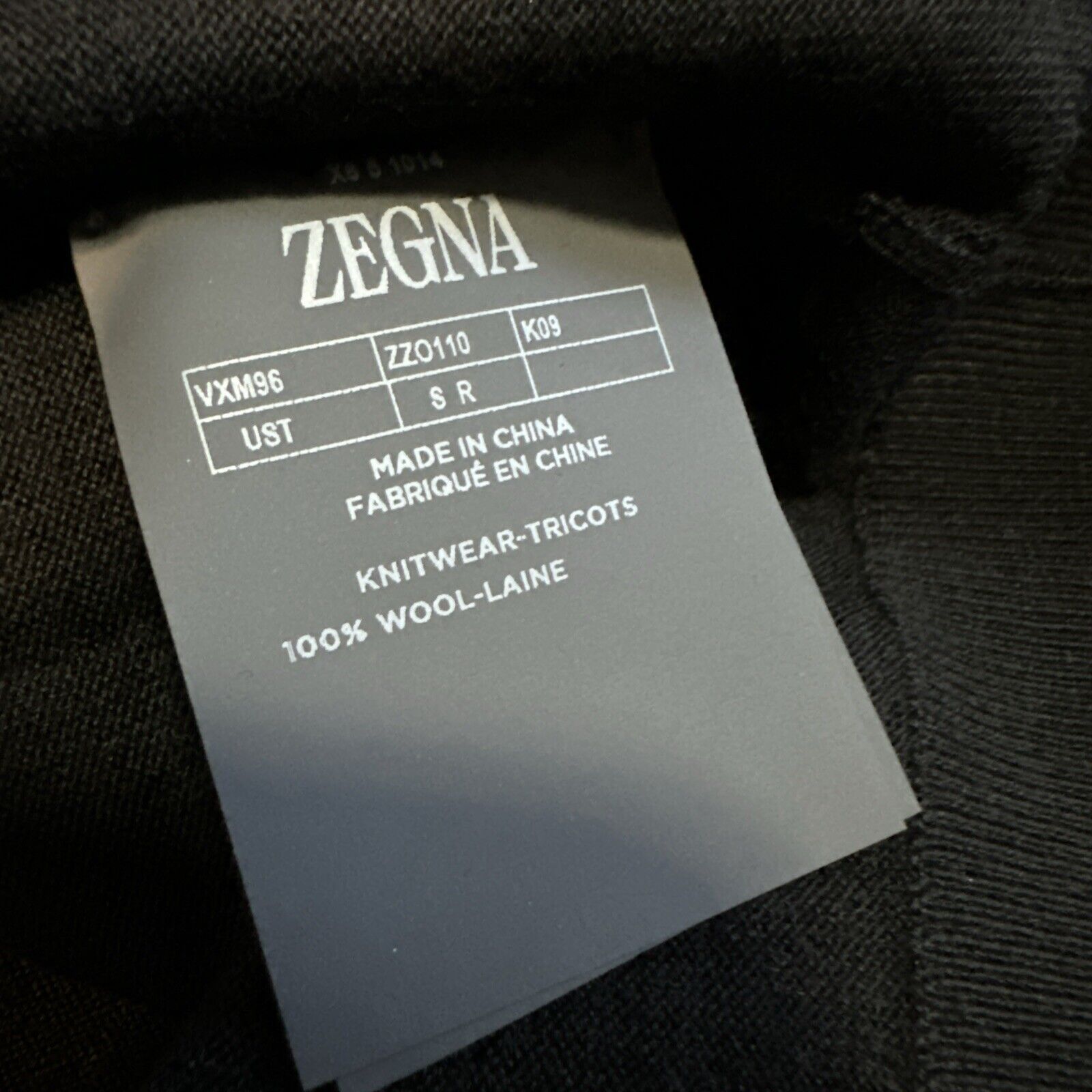 ZZEGNA Men Crewneck Wool Sweater Black Size S New $590