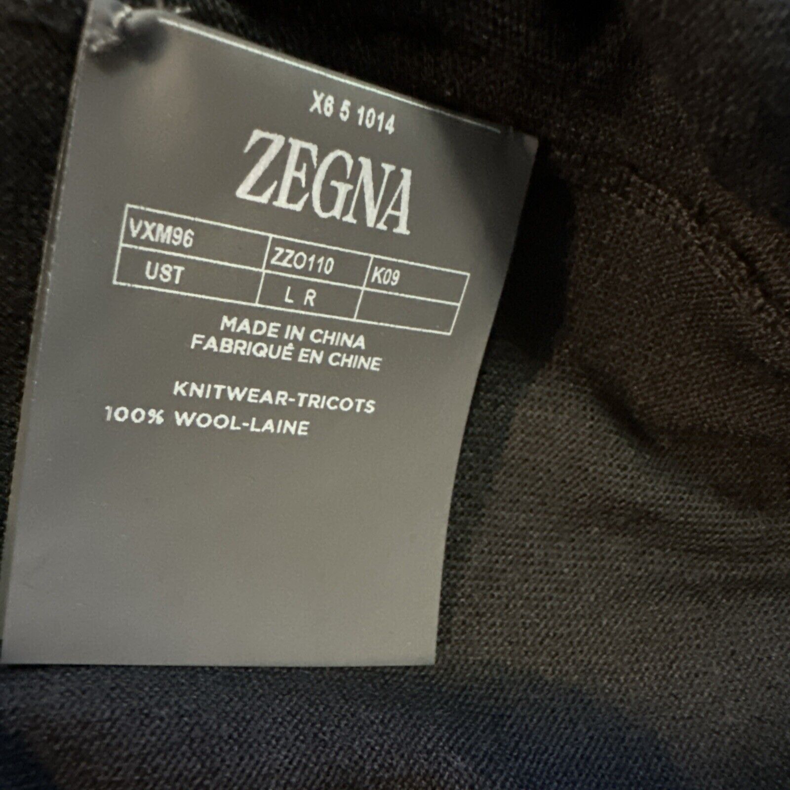 ZZEGNA Men Crewneck Wool Sweater Black Size L New $590