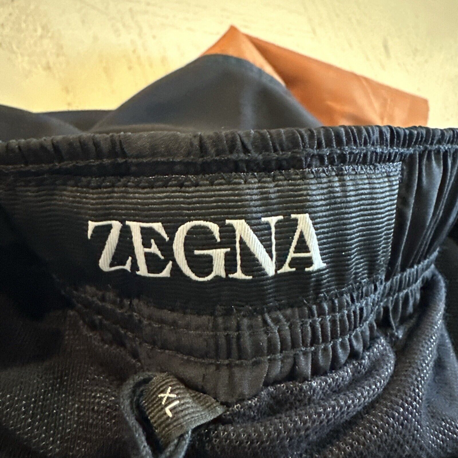 ZEGNA Men Drawstring Swim Short Color Black/Brown XL  New $490 Italy