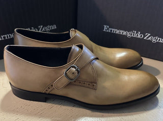 Ermenegildo Zegna Monk Dress Shoes MD Beige 12 US ( 45 Eu ) Italy New $780