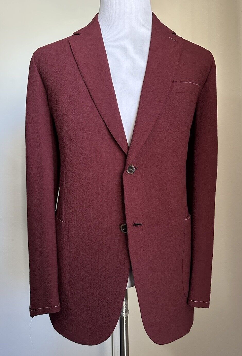 Brioni Men’s Wool/Silk Sport Coat Blazer Jacket Burguy 40R US/50R Eu New $5400