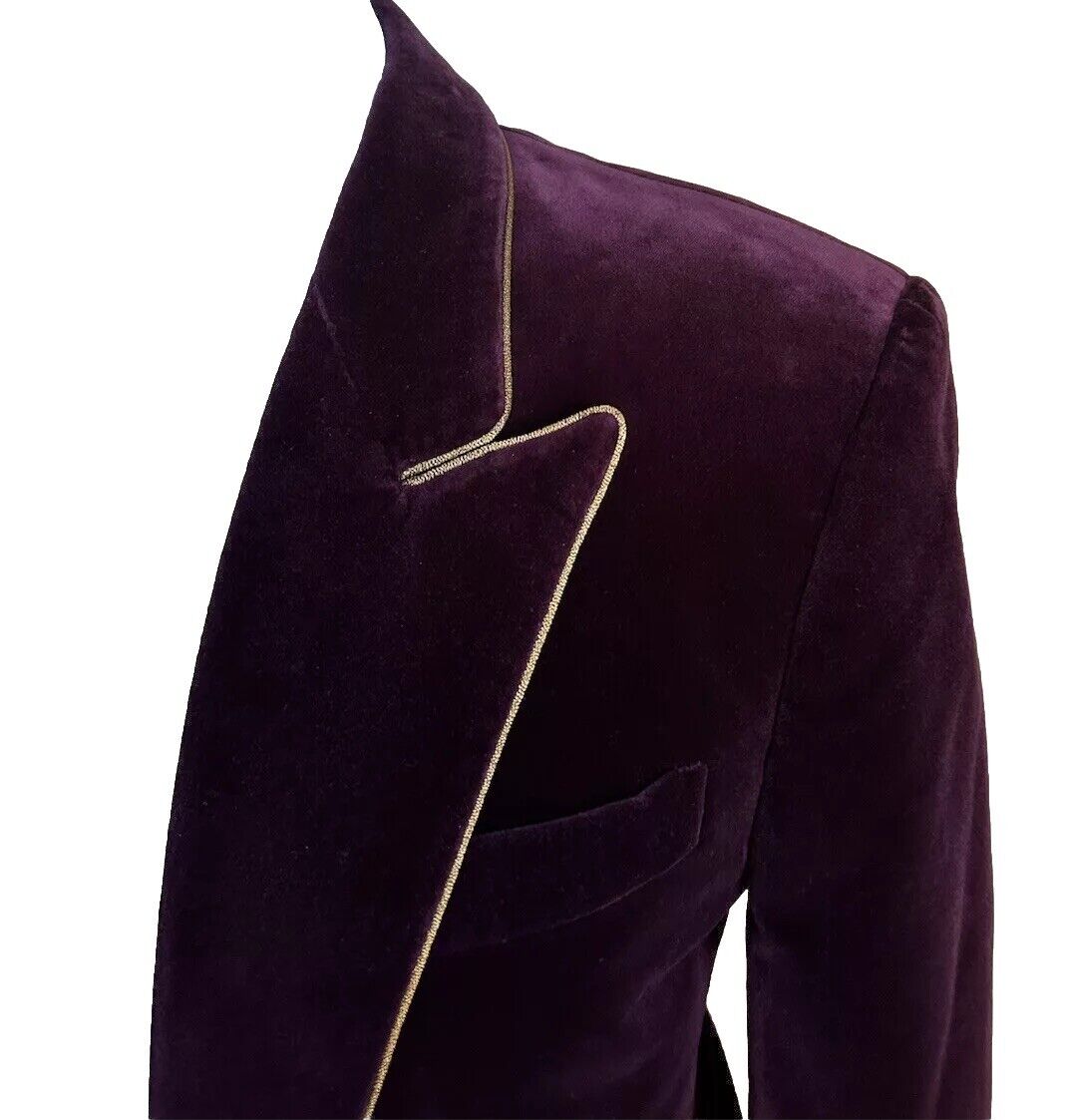 Saint Laurent Men Velvet Jacket Blazer DK Purple 42R US/52R US New $2990