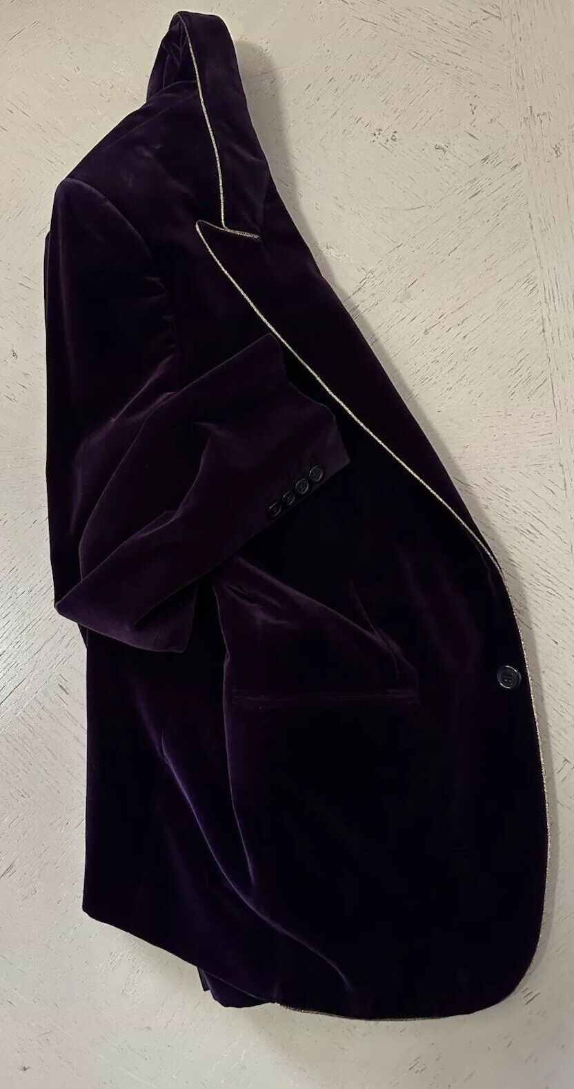 Saint Laurent Men Velvet Jacket Blazer DK Purple 42R US/52R US New $2990