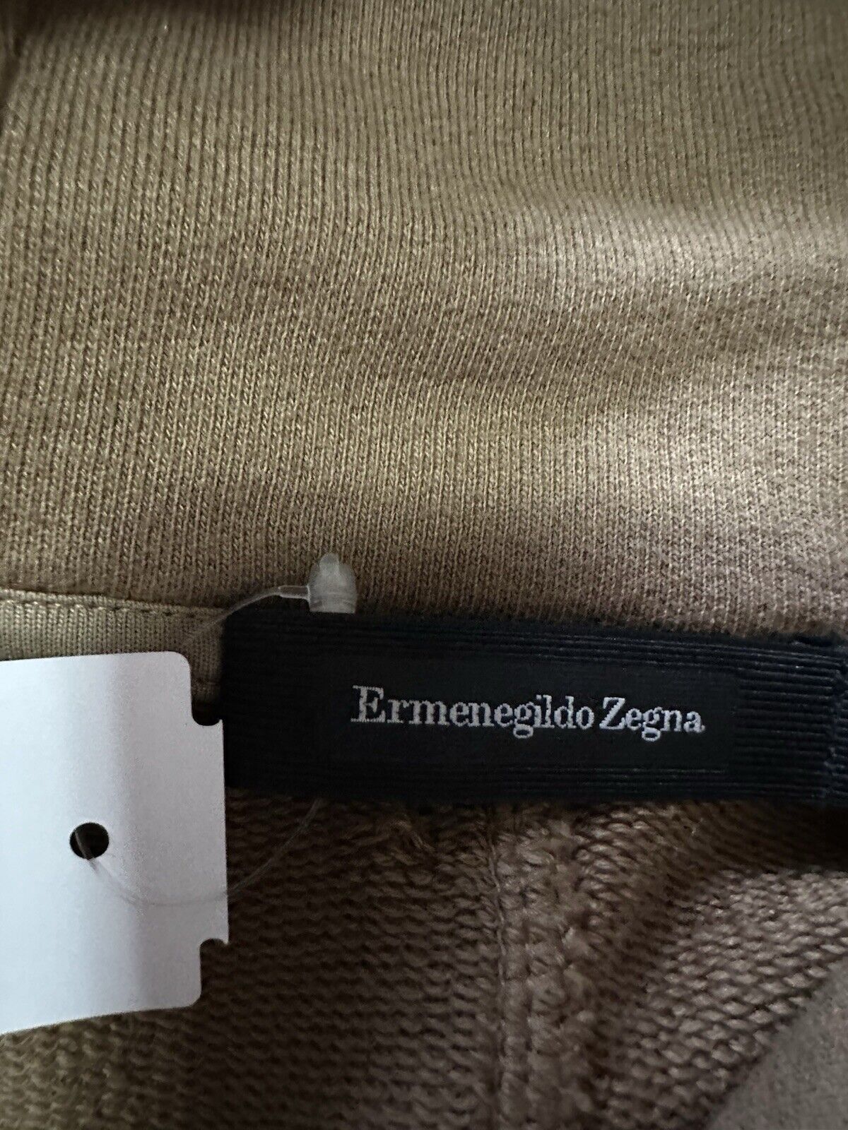 NWT $1195 Ermenegildo Zegna Hoodie Sweater Pullover Khaki 50 Eu ( M-L )