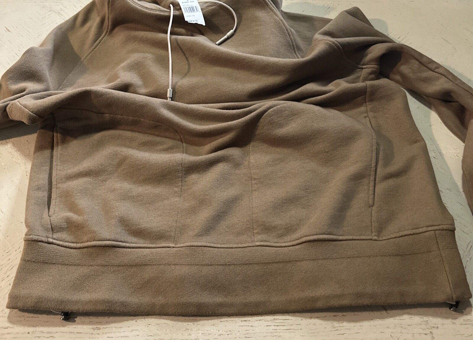 NWT $1195 Ermenegildo Zegna Hoodie Sweater Pullover Khaki 50 Eu ( M-L )