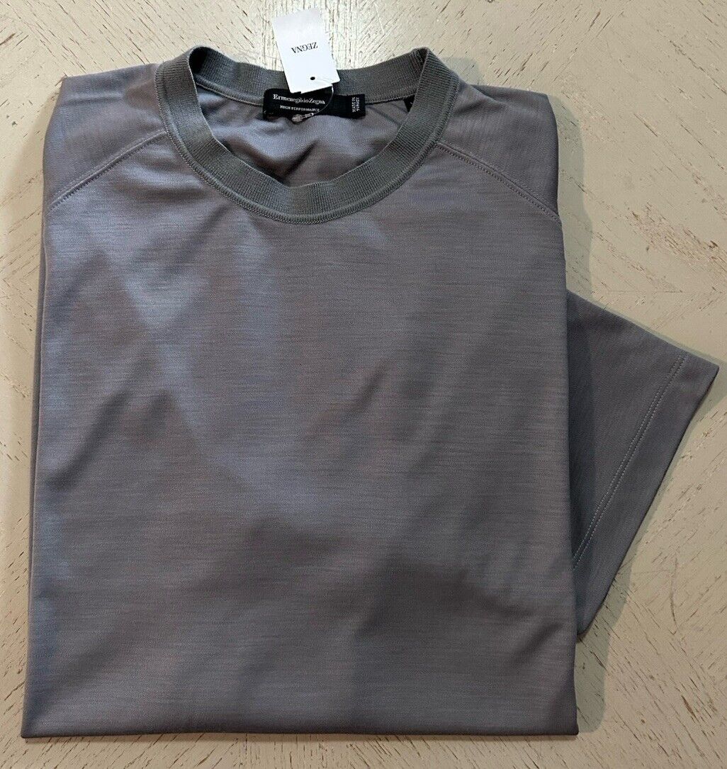 Ermenegildo Zegna Short Sleeve Crewneck Shirt Gray 54 Eu/XL New $895