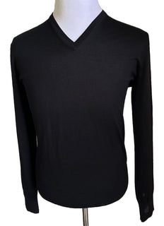 NWT $1195 Ermenegildo Zegna Knitwear V-Neck Sweater Black 48 Eu/S Italy