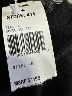 NWT $1195 Ermenegildo Zegna Knitwear V-Neck Sweater Black 48 Eu/S Italy
