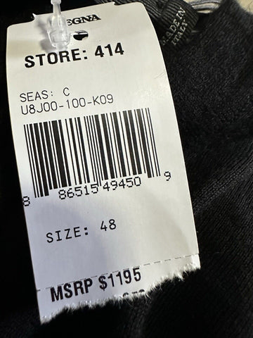 NWT $1195 Ermenegildo Zegna Knitwear V-Neck Sweater Black 48 Eu/S Italy