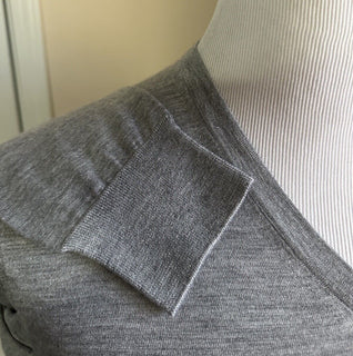 NWT $1195 Ermenegildo Zegna Knitwear V-Neck Sweater Gray 48 Eu/S Italy