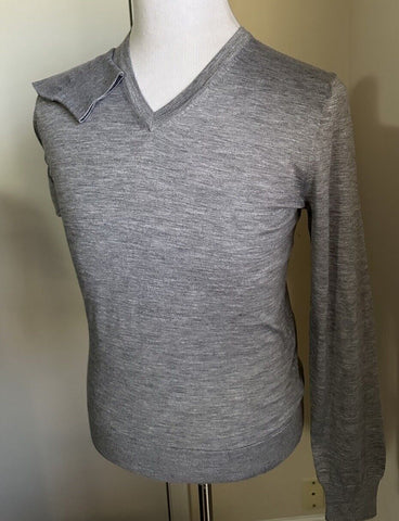 NWT $1195 Ermenegildo Zegna Knitwear V-Neck Sweater Gray 48 Eu/S Italy