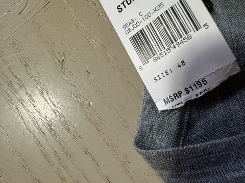 NWT $1195 Ermenegildo Zegna Knitwear V-Neck Sweater Gray 48 Eu/S Italy