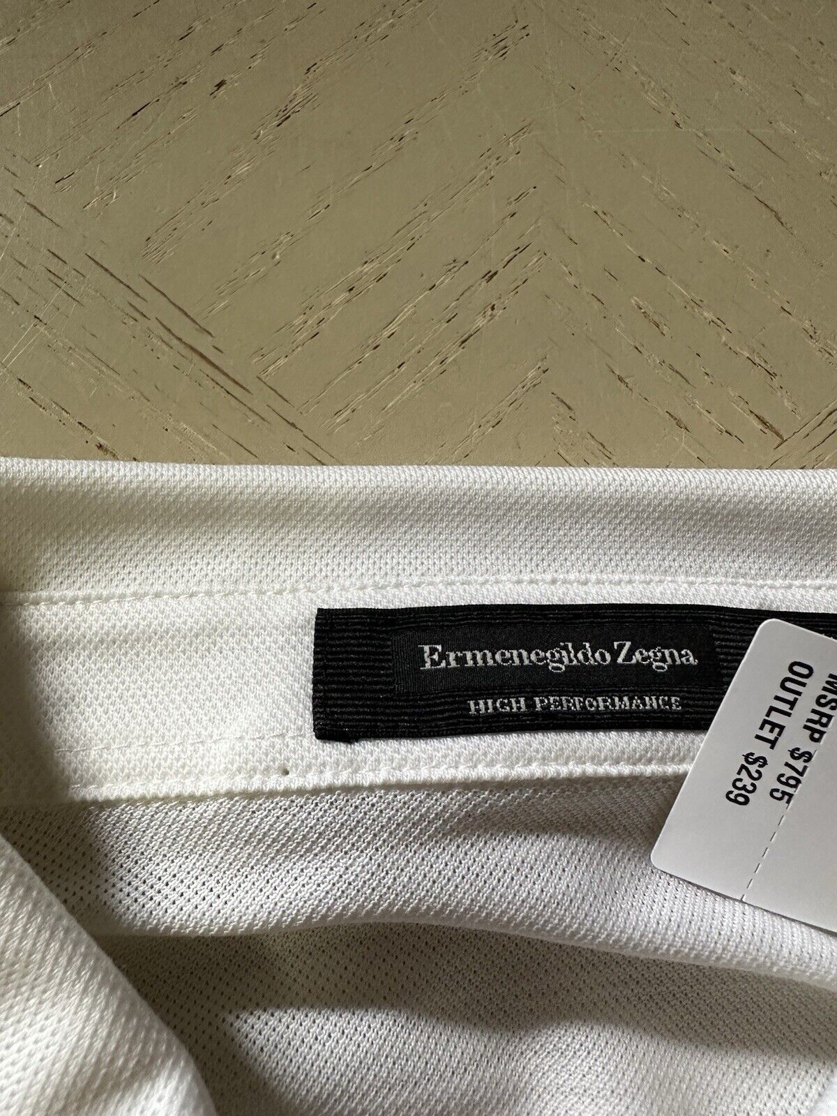 Ermenegildo Zegna Short Sleeve Wool Polo Shirt White Size 56 Eu/XXL New $795