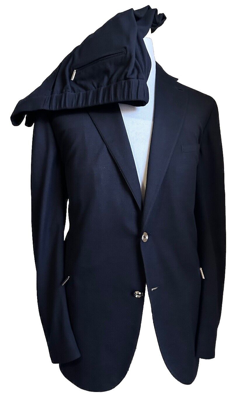 Stefano Ricci Men Modern Fif Wool Solid Travel Suit Navy 44R US/56R E New $4400