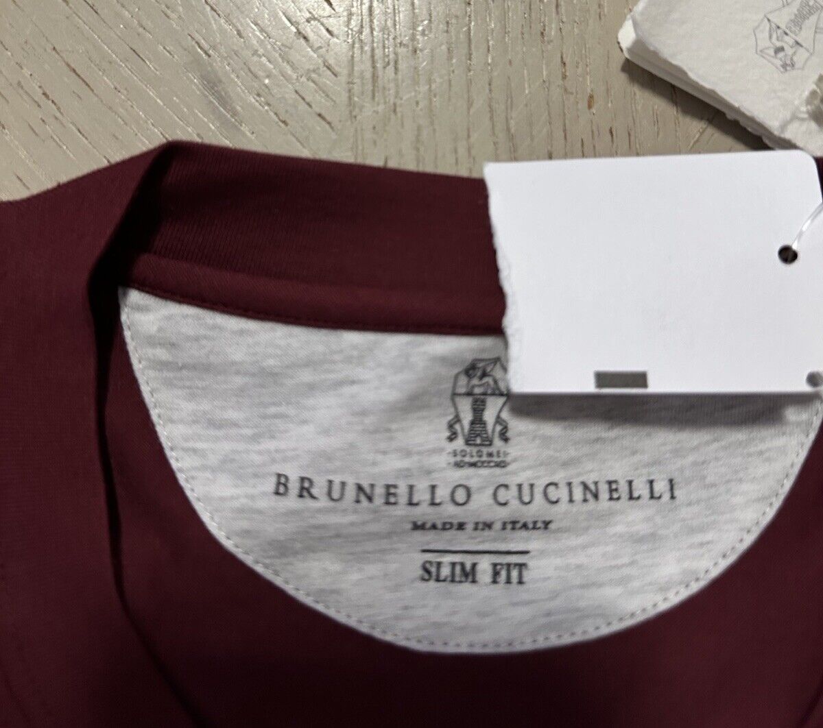 Brunello Cucinelli Men’s T Shirt Burgundy Size S New $675 Italy