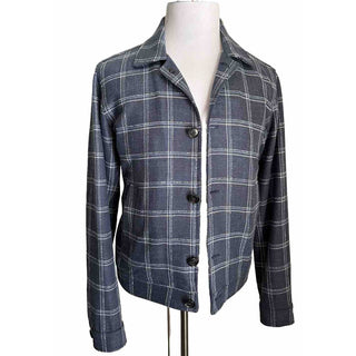New $2750 Isaia Portofino Plaid Wool Blend Shirt Jacket Blue 42 US/52 Eu Italy