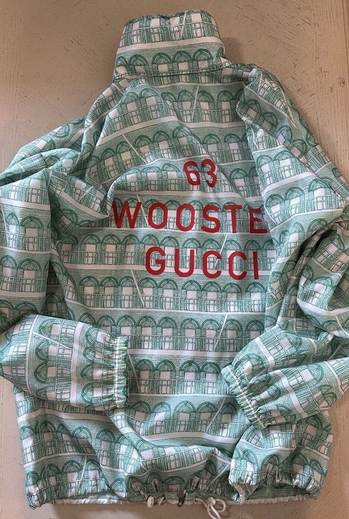NWT $1900 Gucci Men's Oversized Track Jacket Green/white Size 42