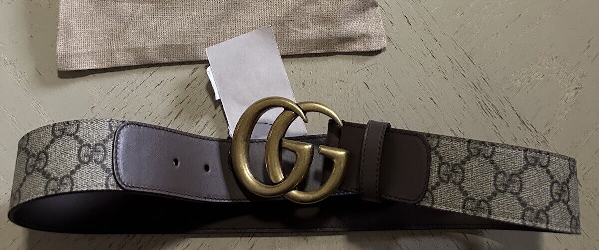 Gucci Women Leather GG Belt Brown/Beige Size 75/30 NWT 400593