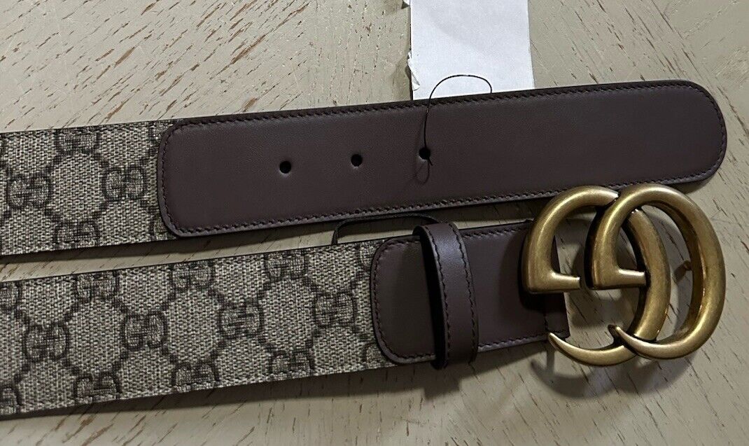 Gucci Women Leather GG Belt Brown/Beige Size 75/30 NWT 400593