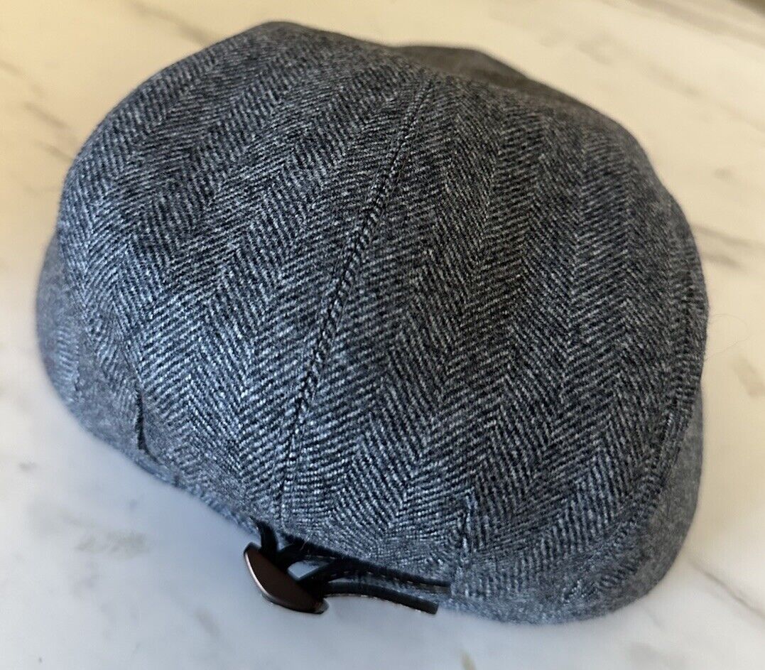 NWT $630 Brunello Cucinelli Men Flat Cap Hat Gray Size M Italy