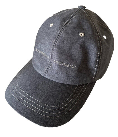 NWT $550 Brunello Cucinelli Men Suede Baseball Cap Hat Gray Size M Italy