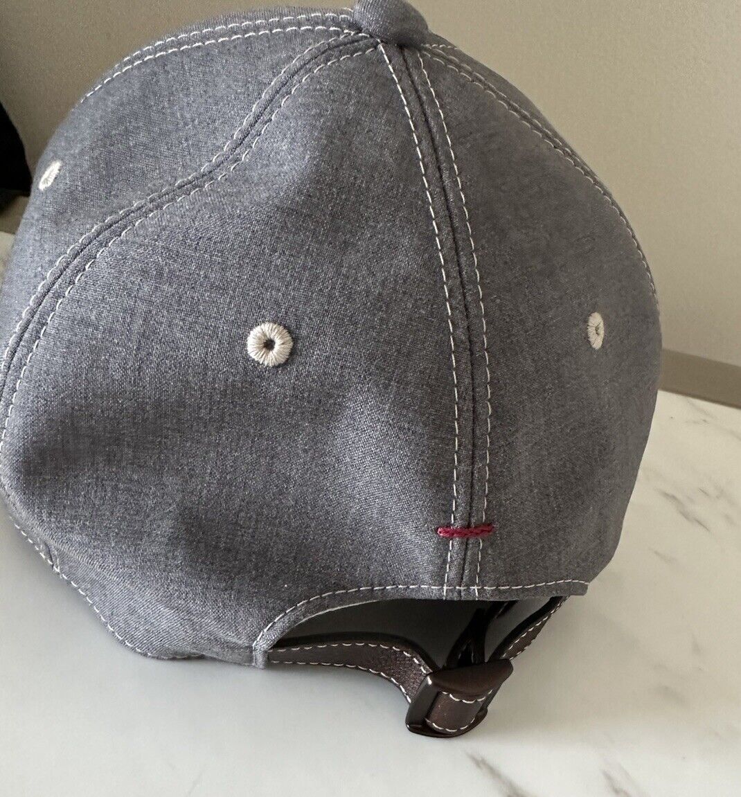 NWT $550 Brunello Cucinelli Men Suede Baseball Cap Hat Gray Size M Italy