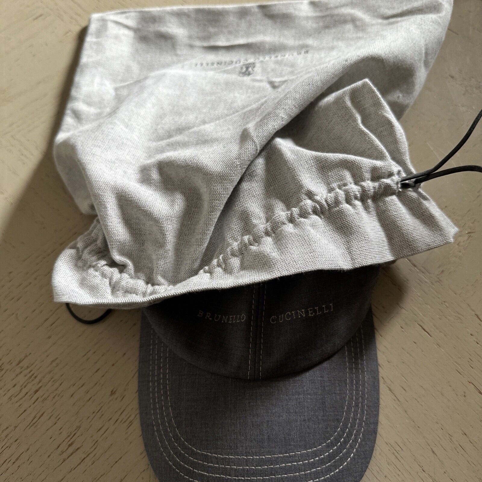 NWT $550 Brunello Cucinelli Men Suede Baseball Cap Hat Gray Size M Italy