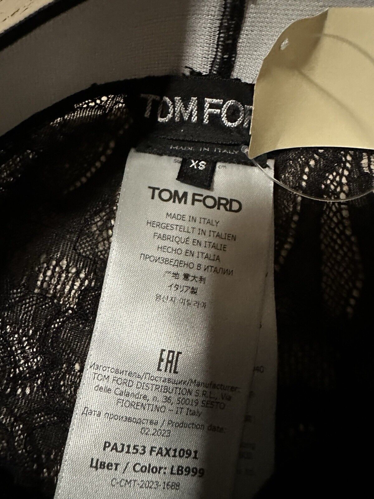 TOM FORD Circle Lace Footed Tights Black Size XS New $890