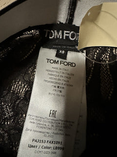 TOM FORD Circle Lace Footed Tights Black Size XS New $890