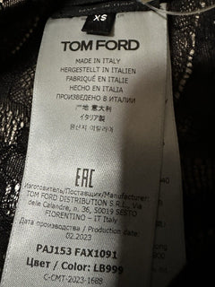 TOM FORD Circle Lace Footed Tights Black Size XS New $890