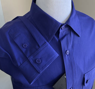 Saint Laurent Men Shirt Overshirt Jacket Encre/Blue Size 39/M $850 Italy