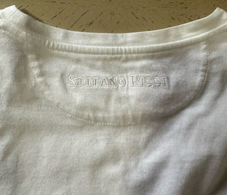 Stefano Ricci Men's Embroidered Chain Logo T-Shirt XL White Italy New $750
